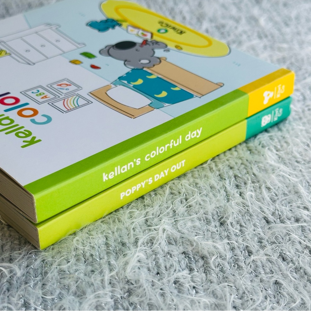Set of 2 KiwiCo Baby Board Books Poppy’s Day Out & Kellan’s Colorful Day ☀️
